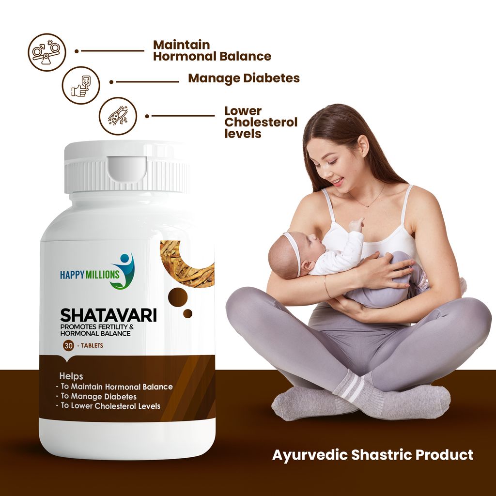 Happy Millions Ayurvedic Shatavari And Shilajit || Combo Pack of Two || (30+30) Tablets view 2