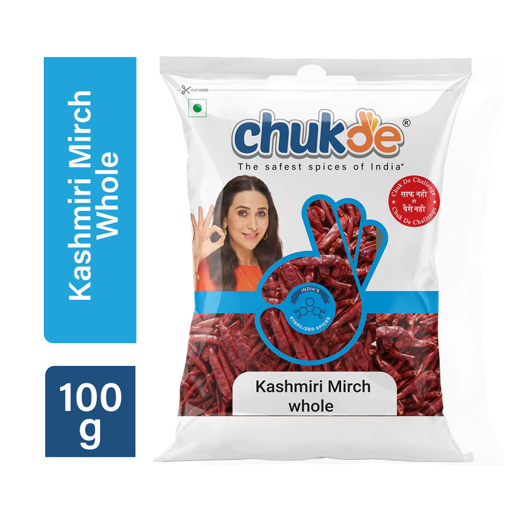 Chukde Spices Kashmiri Mirch Sabut, 100 gm