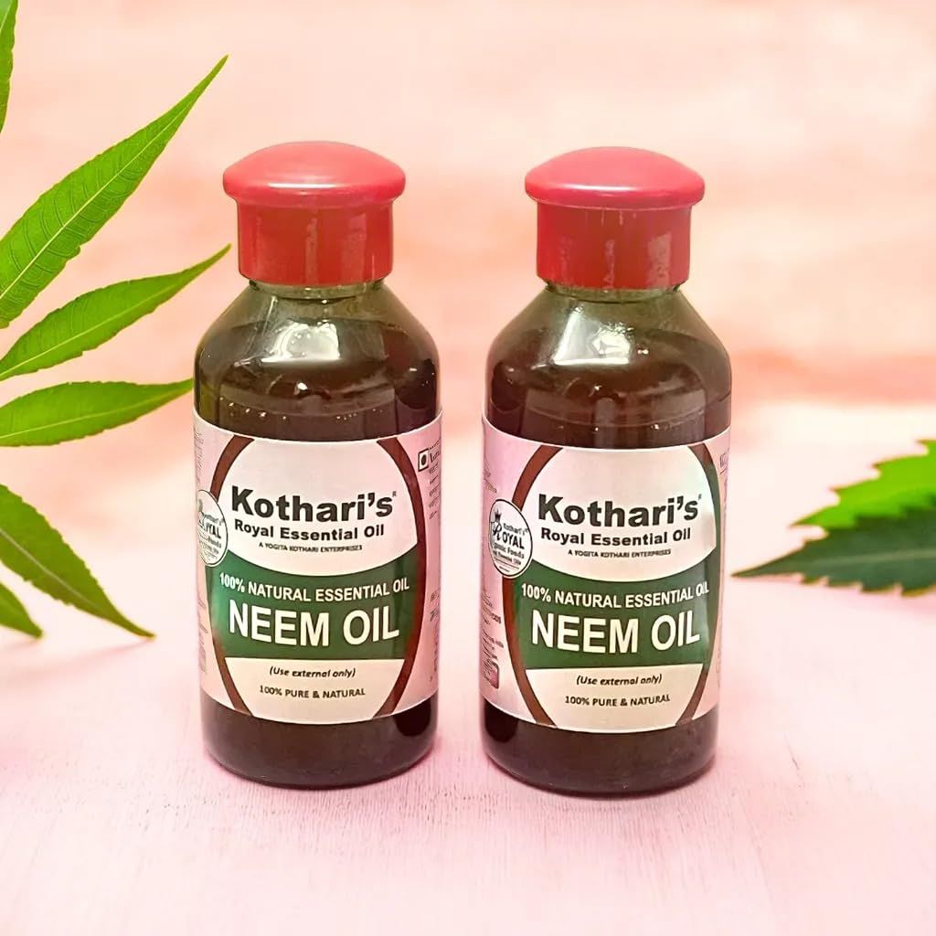 Kotharis Royal Neem oil pack of 2 198ML/Neem Oil for Hair & Skin - Manage pimples, acne and cure any fungal infection from skin view 2
