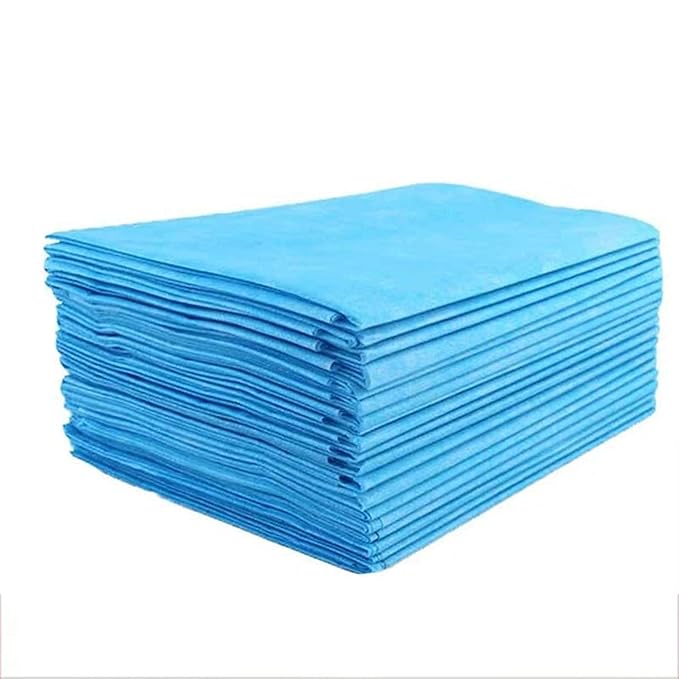 FAIRBIZPS Disposable Non-Woven Bed Sheet for Hospital, Hotel, Spa and Beauty Parlor (Blue, 70 x 78 Inch/180 x 200 cm) (Pack of 10) view 2