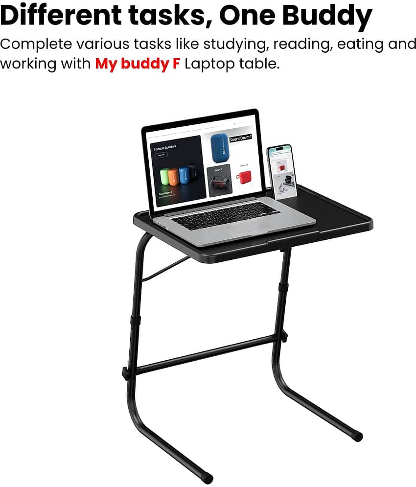 Portronics Laptop Table For Upto 48.26 cm (19) Black view 2