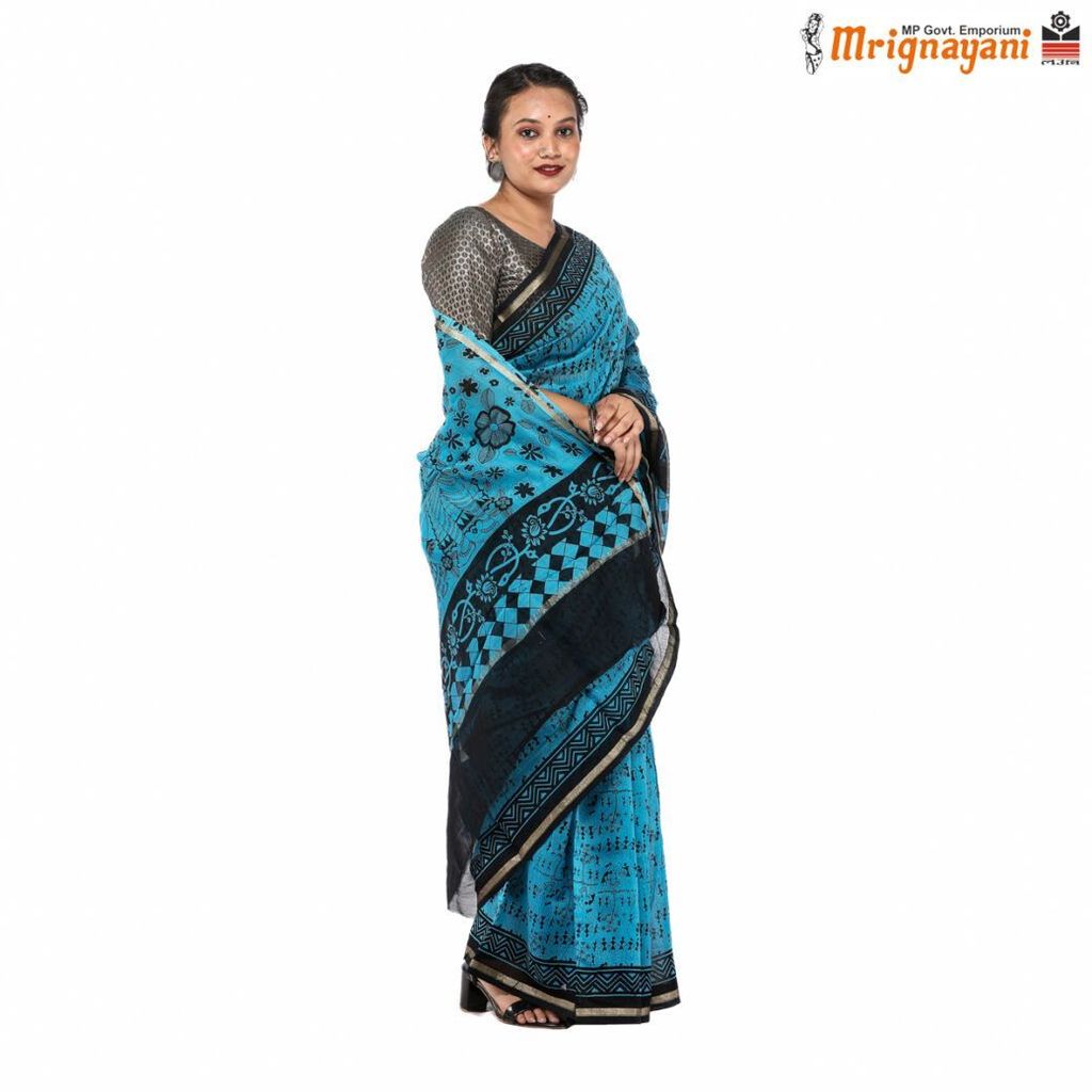 HANDLOOM CHANDERI SILK SAREE WITH BLOUSE (SKU - 1SCZ01200522 , SAREE - 1231) view 2