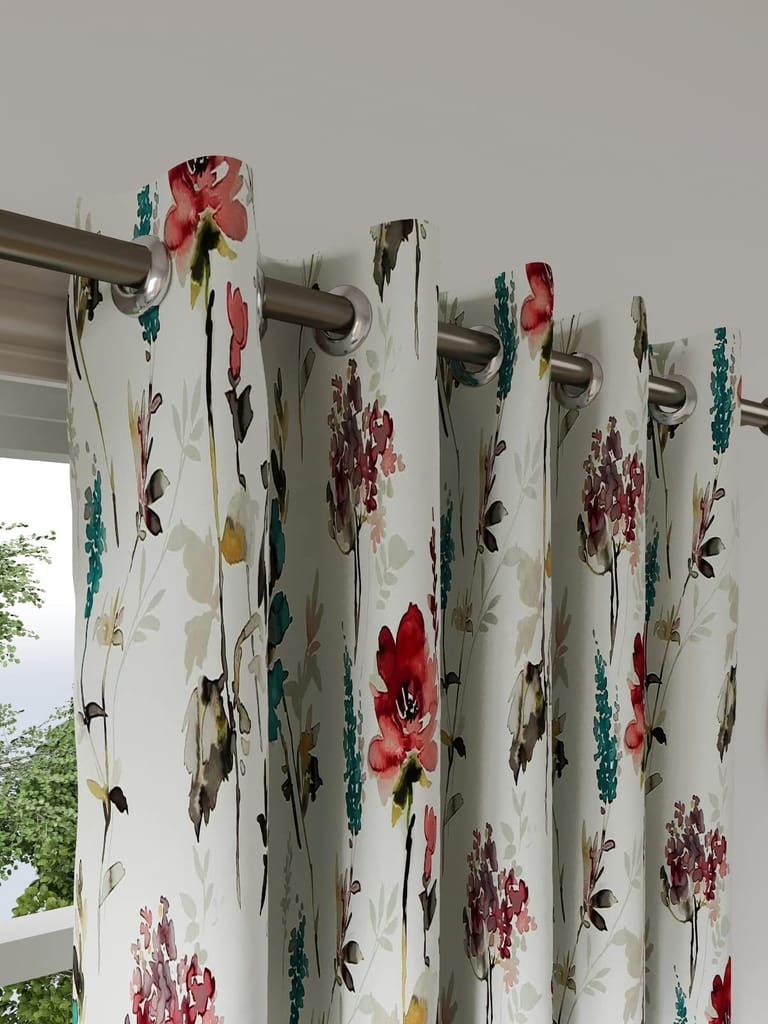 DDECOR - 100% PolyesterFloral PatternDoor 7 Ft|135 CM X 225 CM| - Turquoise view 2