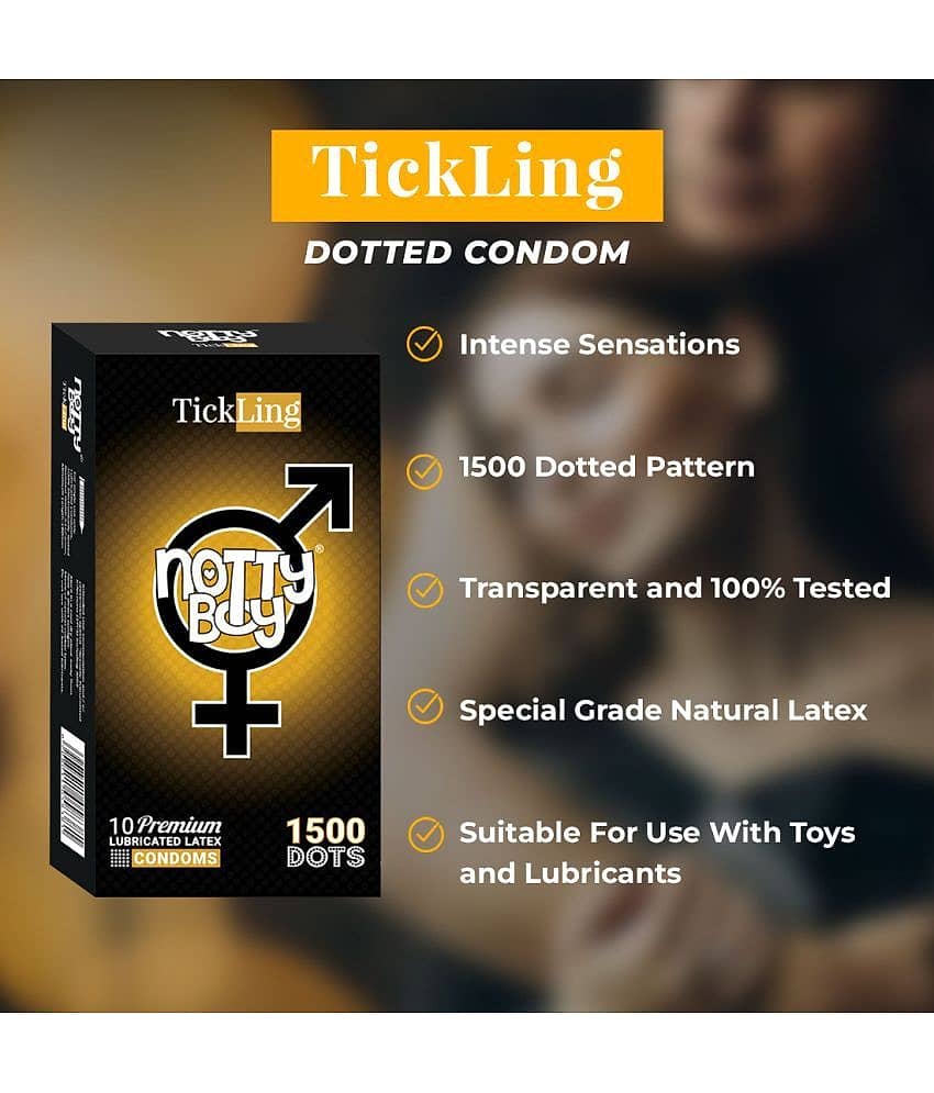 NottyBoy Extra Dotted 1500 Dots Condoms (10 Piece) - Pack of 100 view 2