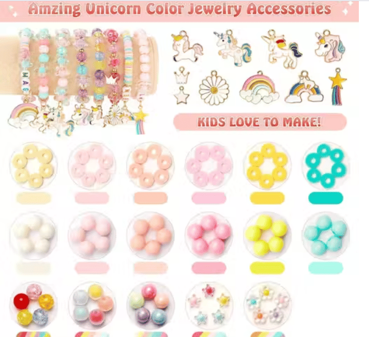DIY Jewelry Making Kit for Kids – Beads, Charms & Accessories Craft Set for Bracelets, Necklaces and Rings view 2