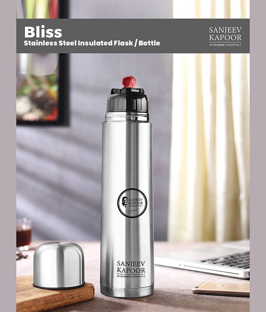 Classic Essenitals Silver Steel Flask ( 1000 ml ) view 2