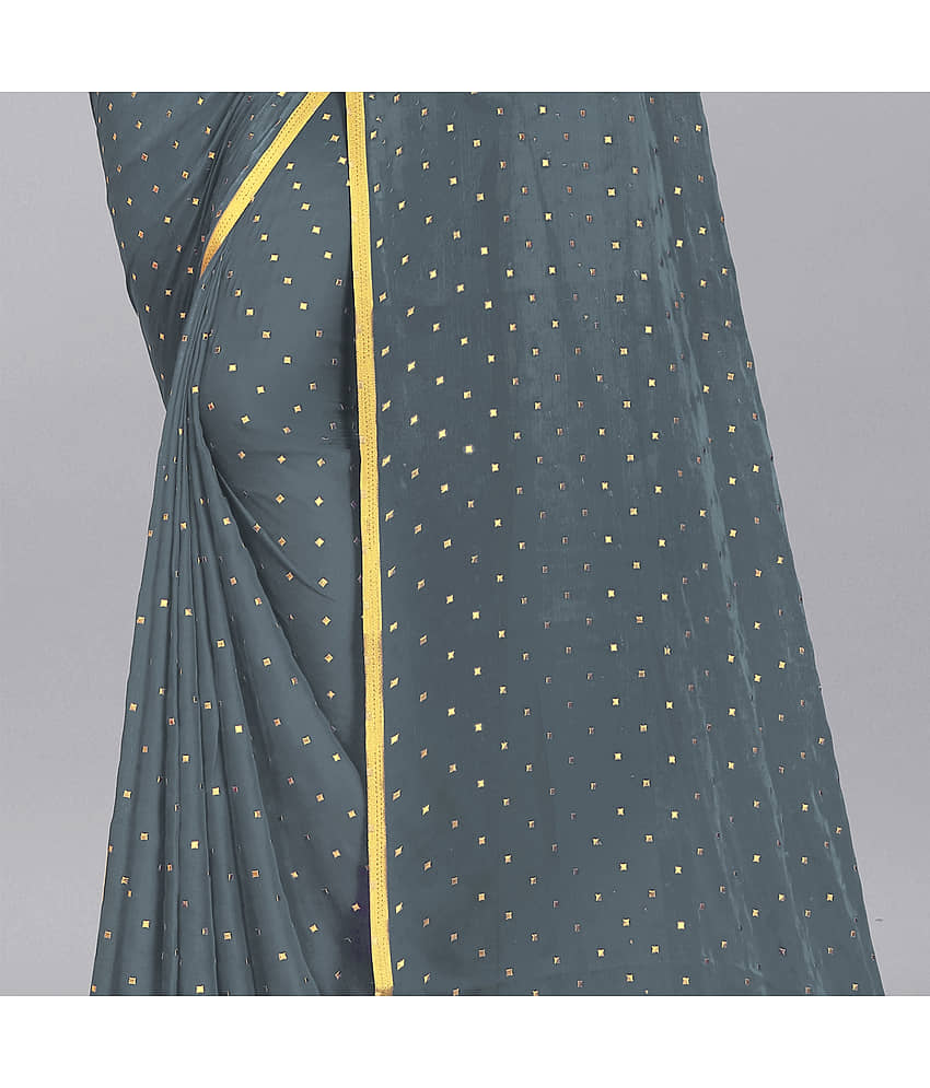 Rhey Chiffon Printed Saree With Unstitched Blouse Piece ( Navy Blue ) view 2