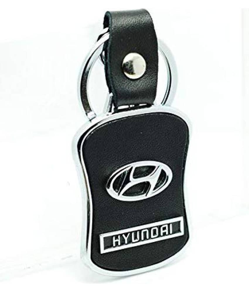 Tag Sky Hyundai Leather Metal Car Locking Key Chain view 2
