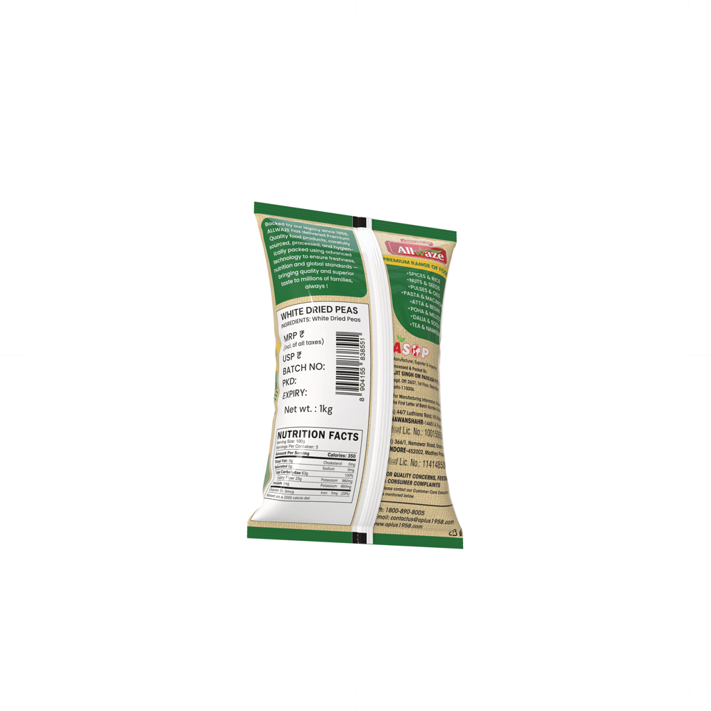 Allwaze White dried peas 1kilogram view 2