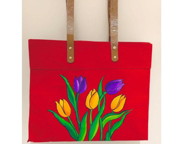 Hand Painted Canvas Bag (Model - 5)