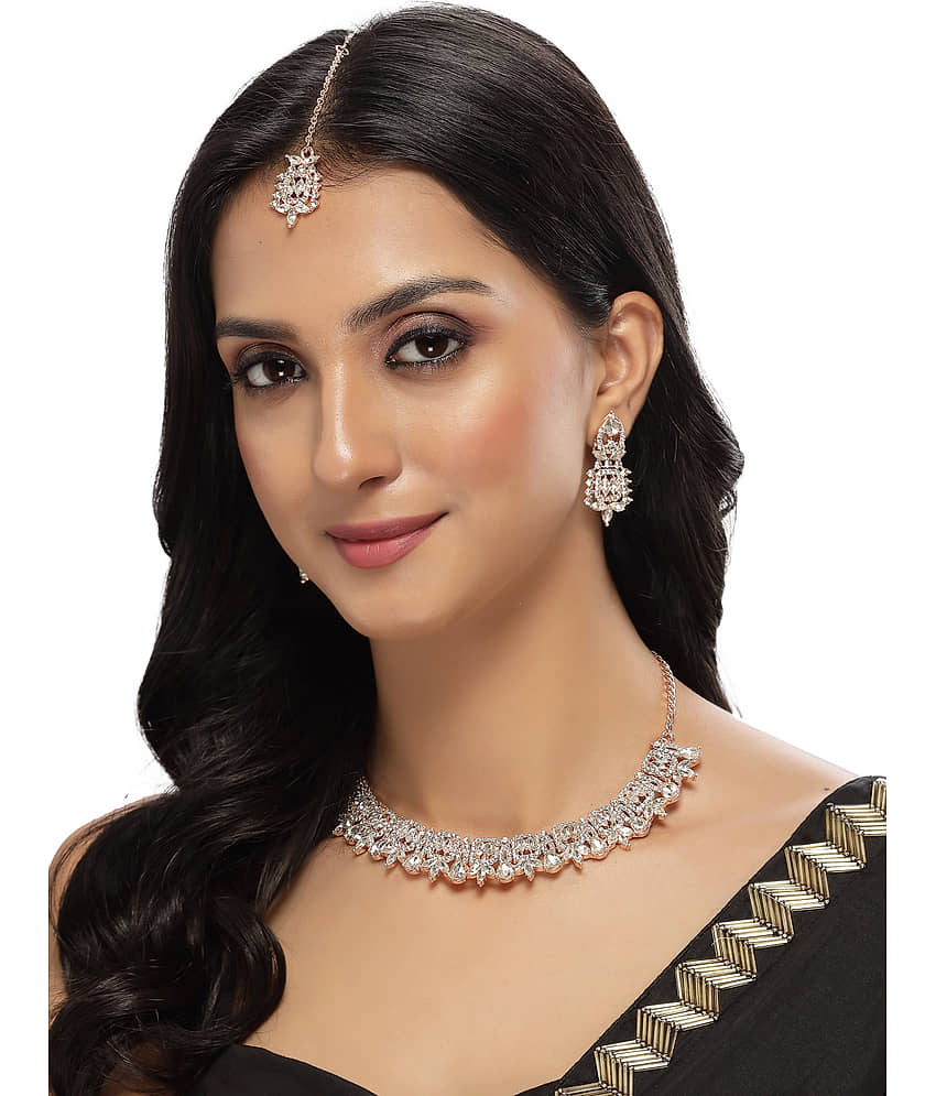 Sukkhi Rose Gold Alloy Necklace Set ( Pack of 1 ) view 2