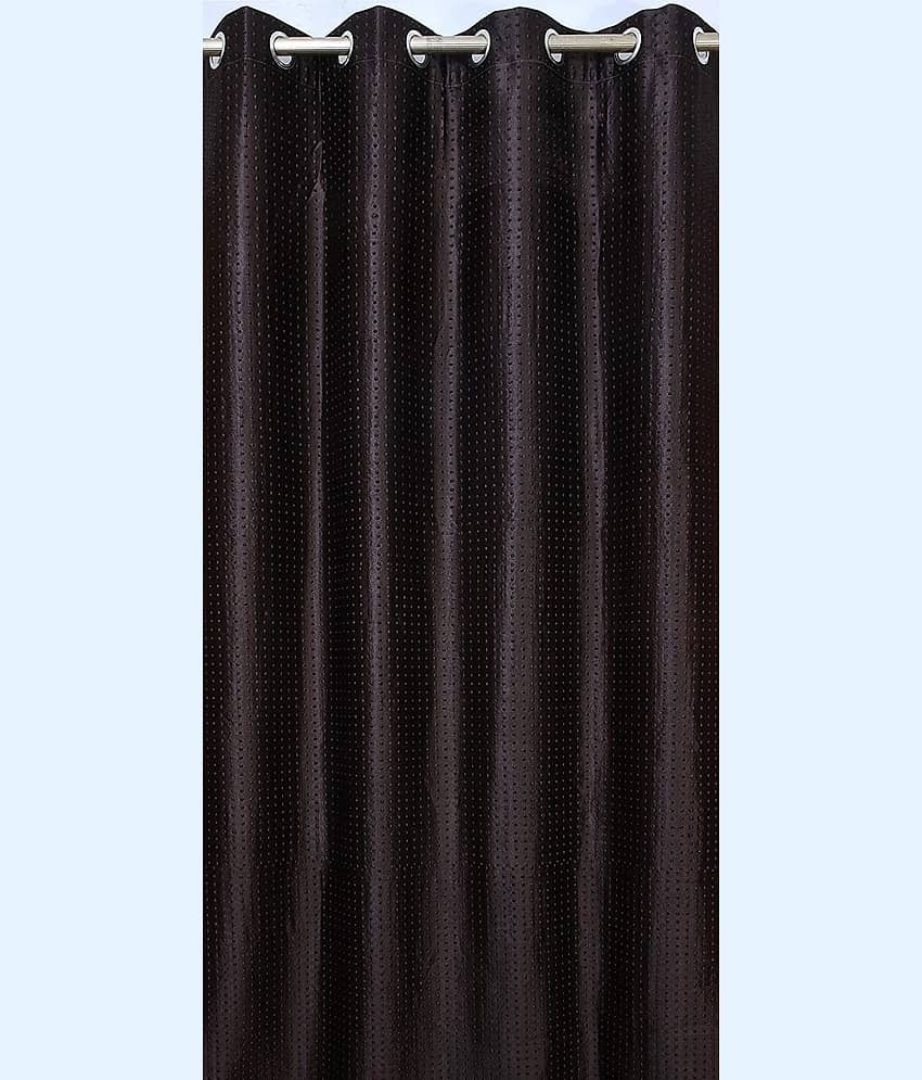 Kraftiq Homes Solid Room Darkening Eyelet Curtain 7 ft ( Pack of 2 ) - Brown view 2