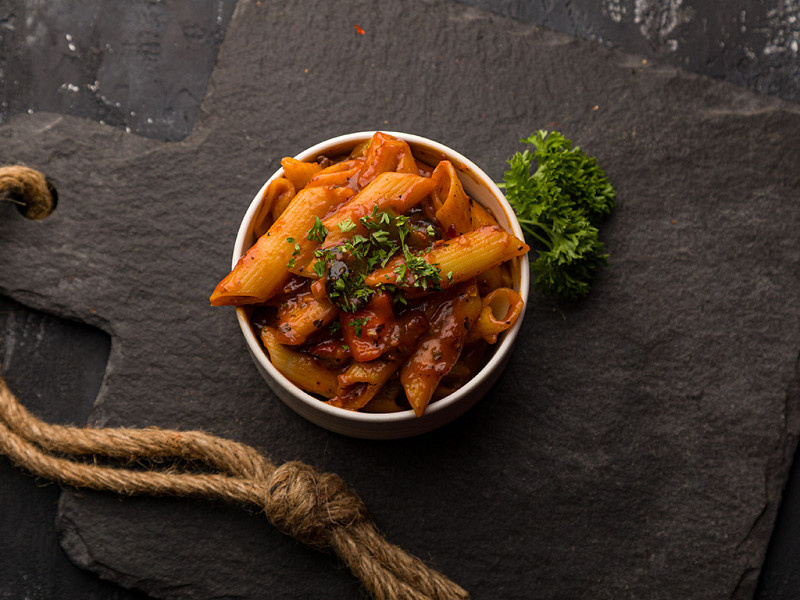 Pink sauce pasta