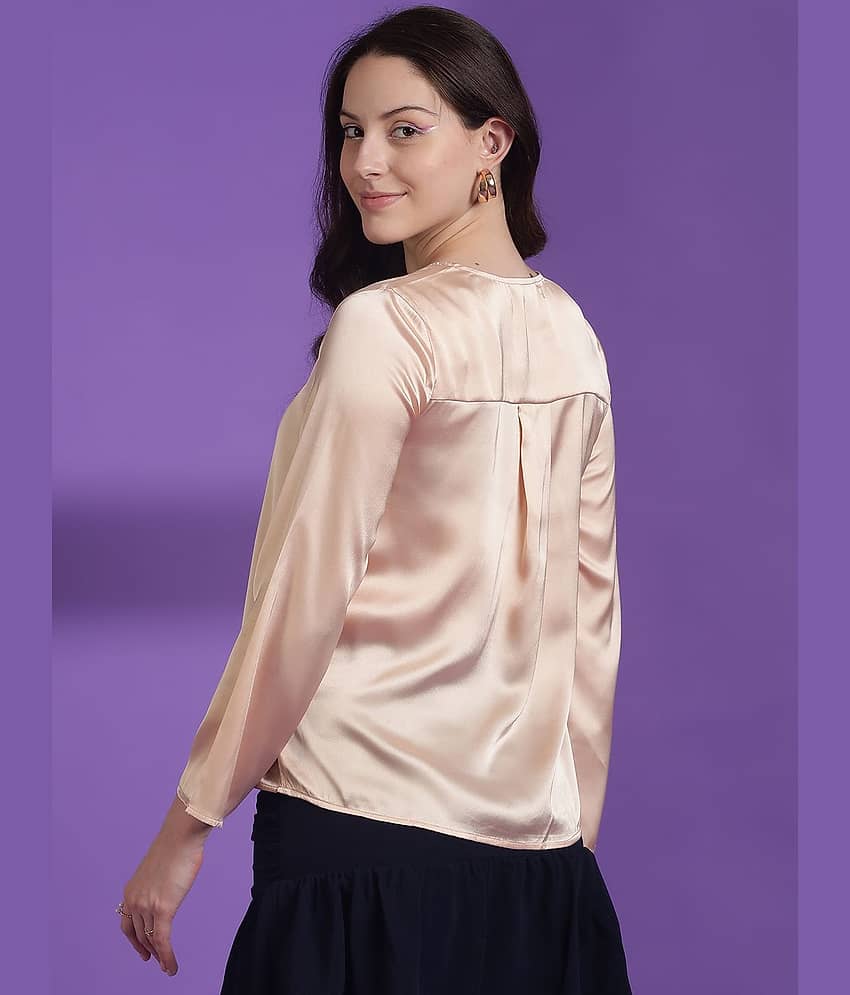 kotty Women's Satin Regular Top ( Beige ) view 2