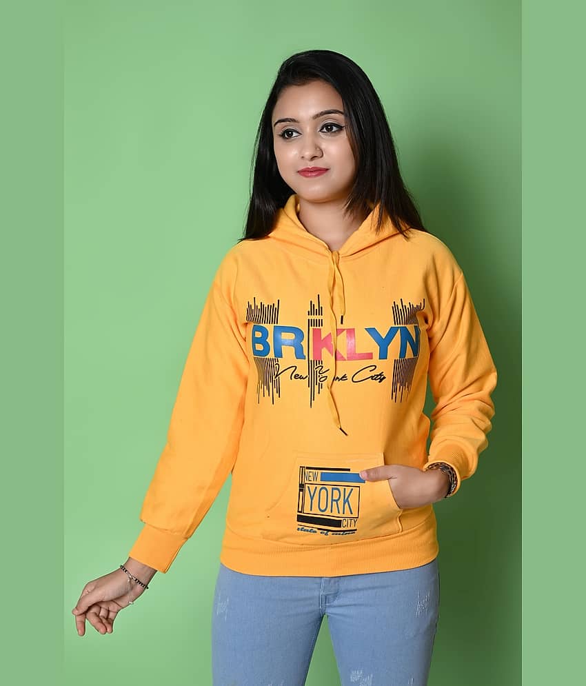 New Collection Women Cotton Fleece Hooded Pullover ( Peach )