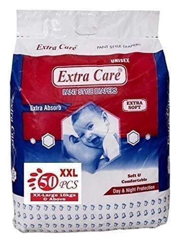 Extra Care Pants Style Baby Diapers - 50 Count 2xl | Leakage Protection with Extra Absorb Baby Diaper Pants view 2