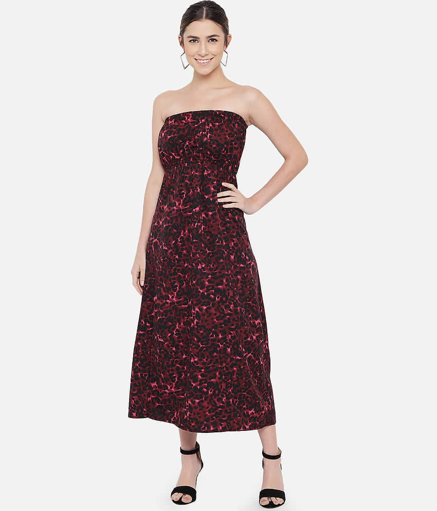 ALL WAYS YOU Women Polyester Printed Side Slit Dress ( Multi Color ) view 2