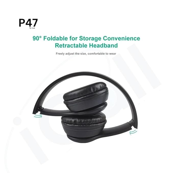 P47 Wireless/Bluetooth Over Ear Headphone With Sd Card Slot Bluetooth Headset (Multi Colour) view 2