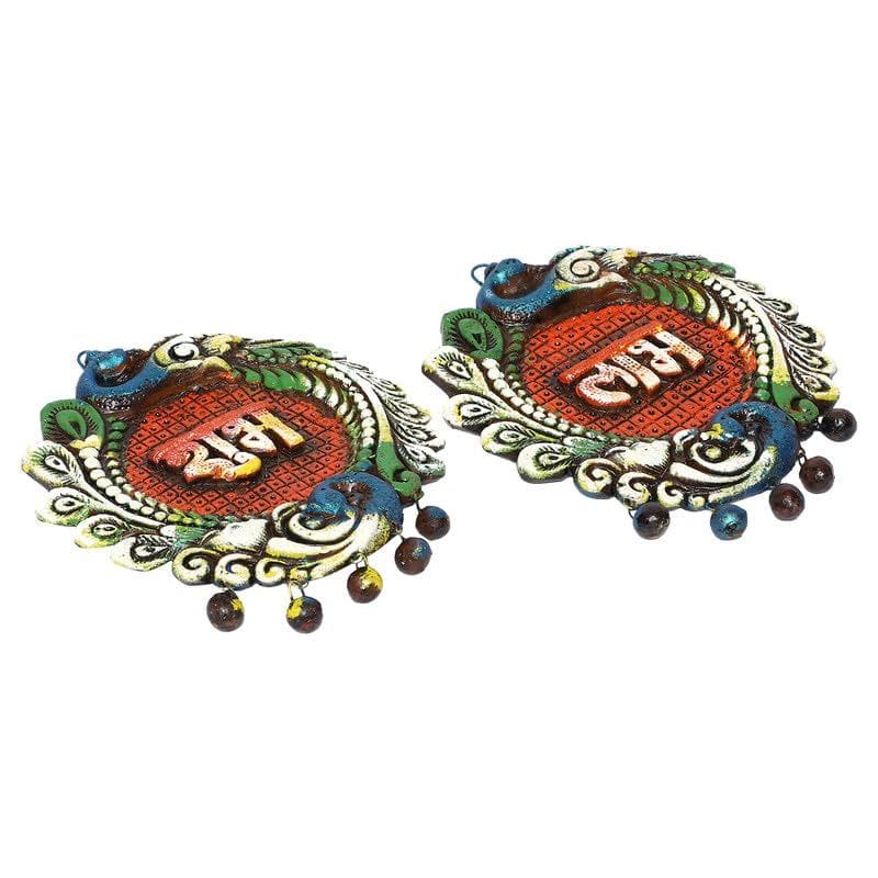 KSI /Shubh Labh Wall hanging Showpiece Terracotta Handmade Door Hanging Wall Hanging Sculptures for Home Decor Artifacts for Door Office & Temple, view 2