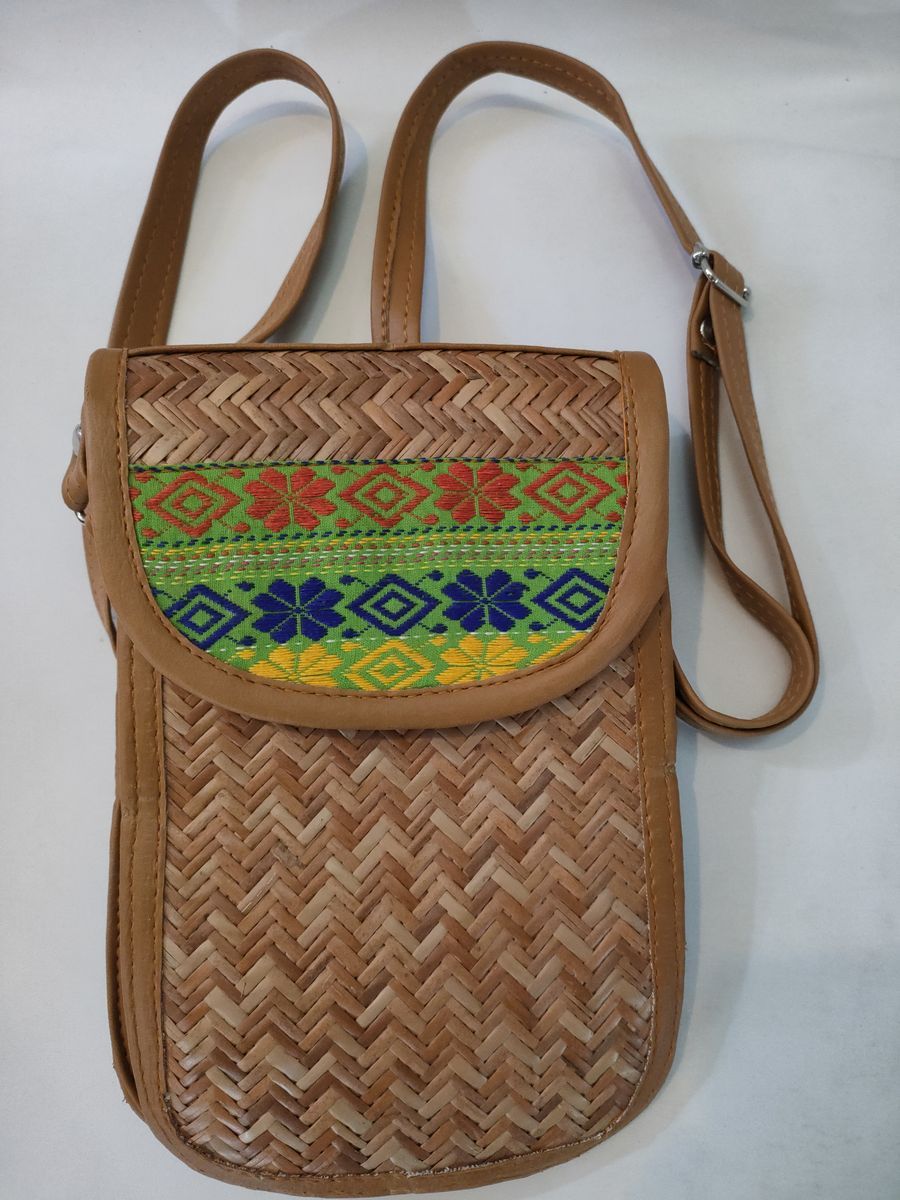 Woven Bamboo Sling Bag