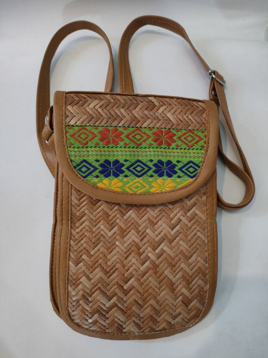 Woven Bamboo Sling Bag view 2