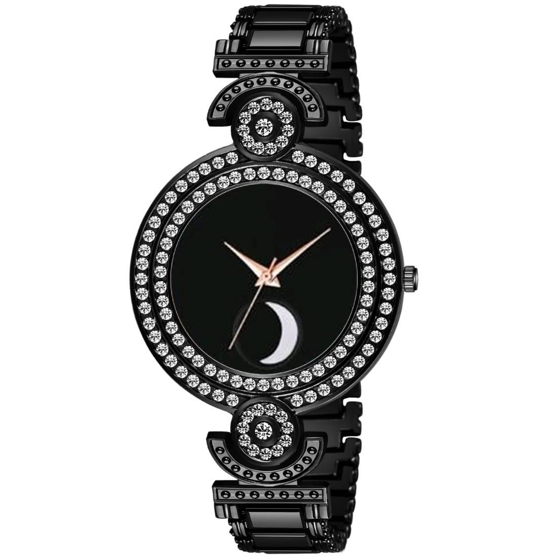 Bolun Black Half Chand Dial Black BD Girls and Women Watch view 2