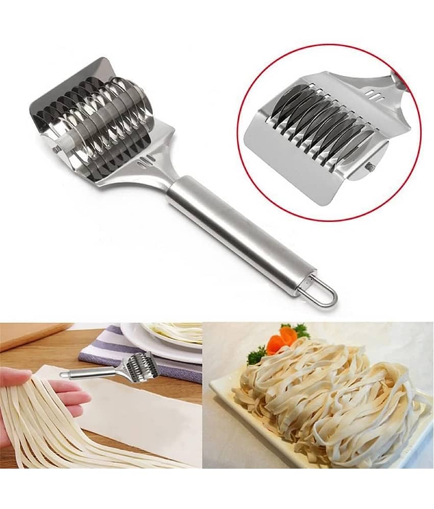 Revernest Silver Stainless Steel 1 Noodle Maker, Spaghetti Cutter, Mathri Cutter (Set of 1) view 2