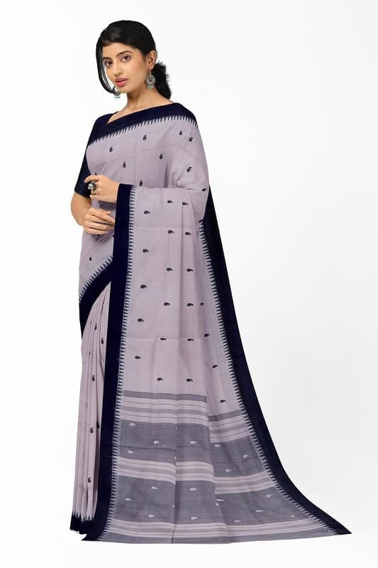APCO Handloom - Women's Rahajmundry Pure Cotton Grey Handloom Saree (Angara Handloom Saree) 26 view 2