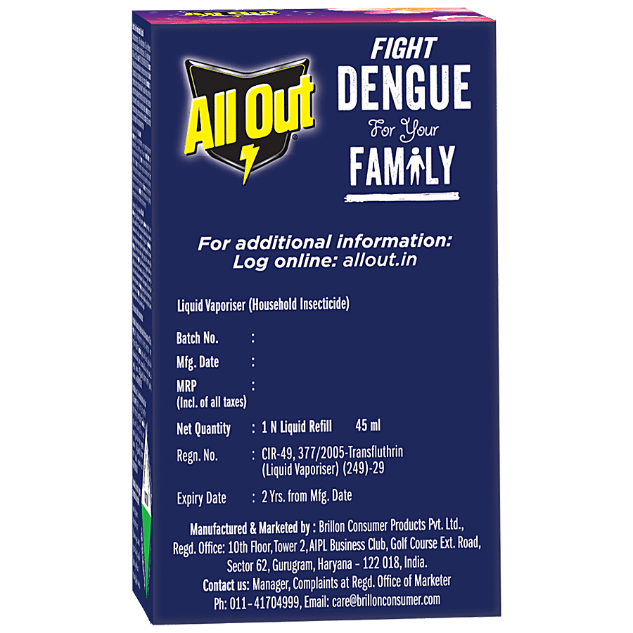 All Out Ultra Mosquito Repellant Refill, Floral Fragrance, 45 Ml view 2