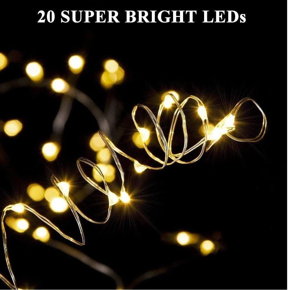 SPARKWORLD 20 LEDs M Yellow Steady String Rice Lights (Pack Of 8) | Size: 77 m | Colour: Warm White view 2