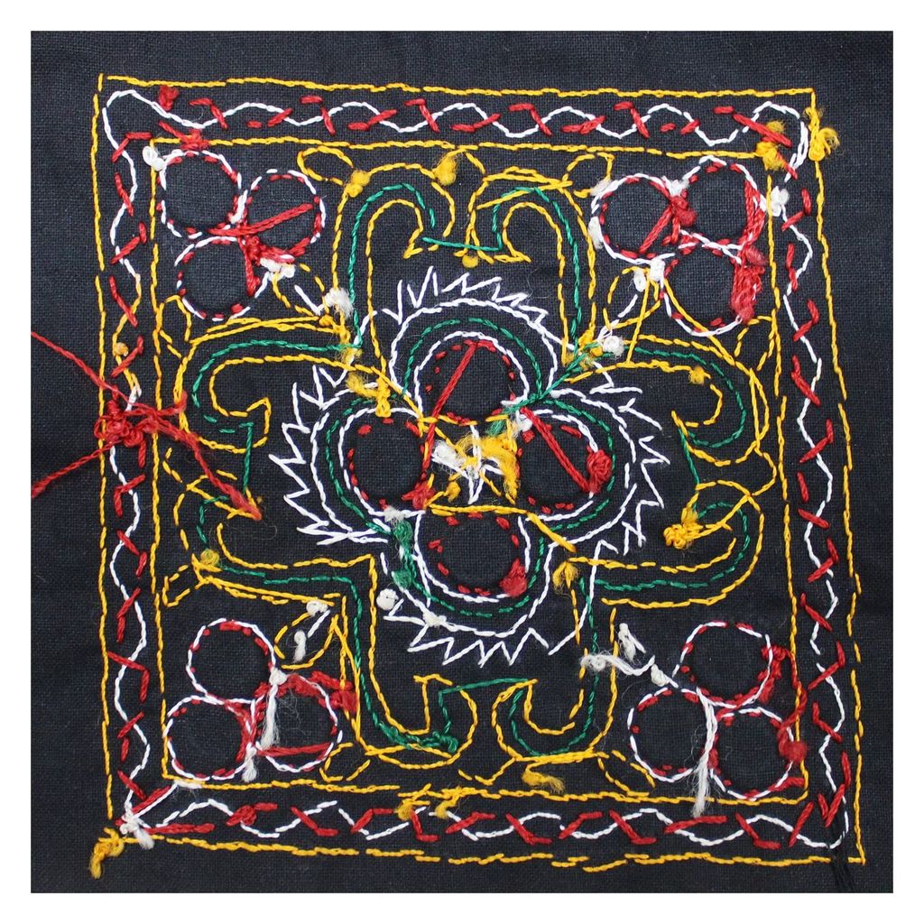 Garvi Gurjari (A Gujarat Govt Enterprise) Cotton Multicolor Hand Embroidered Patch with Mirror Work(GGCMEP50) view 2