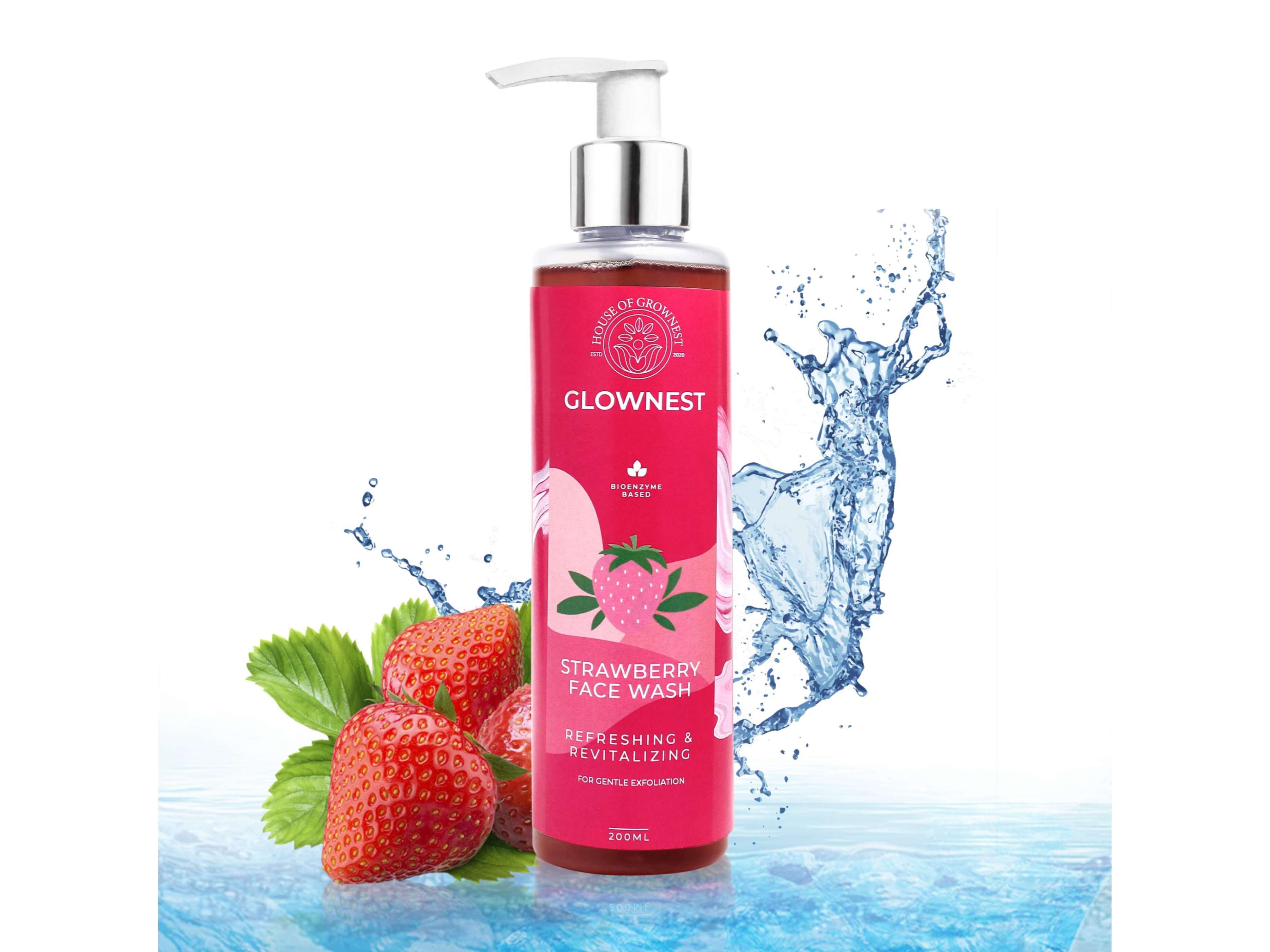 Glownest Bio Enzyme Based Strawberry Face Wash (200ml) view 2