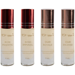Ossa Rose Majestic And Imperial, Oud Royale And Incense Unisex Concentrated Perfums Alcohol Free Attar Combo (Pack of 4) view 2