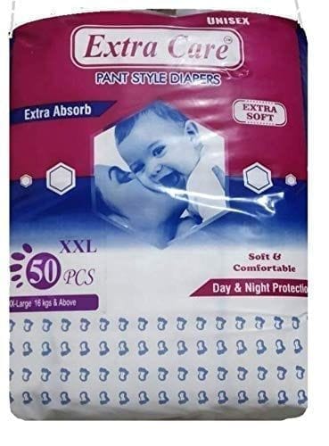 Extra Care Pants Style Baby Diapers - 50 Count 2xl | Leakage Protection with Extra Absorb, Rush-Free Baby Diaper Pants view 2