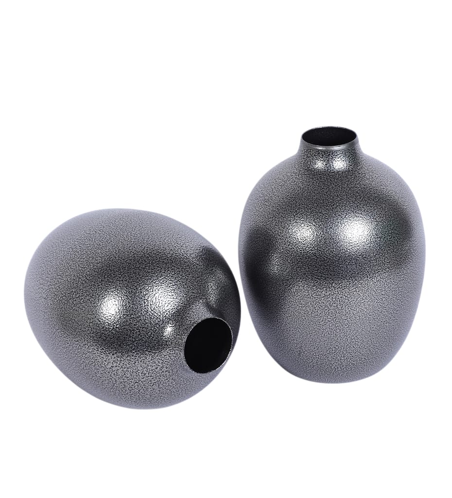 Silver Textured Planter Set of 2 view 2