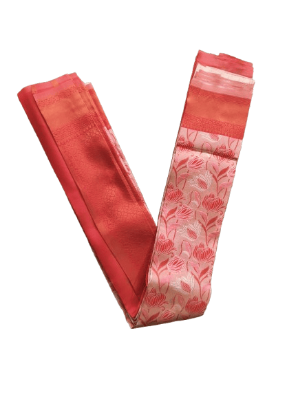 Peach Pure Handloom Tissue Silk Saree With Blouse view 2