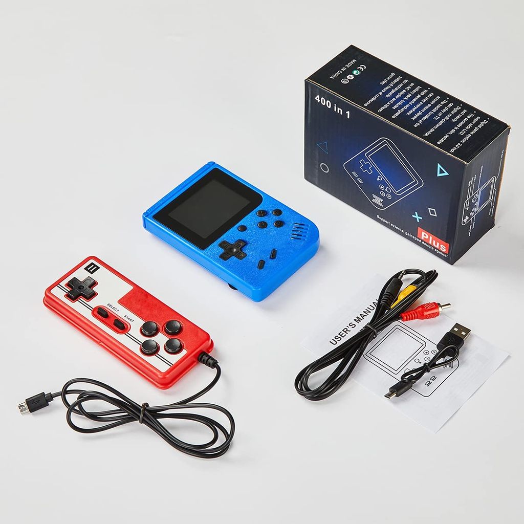 AUSHA Handheld Retro Game Console with 400 Classic Games | 3” Screen, TV Output, Dual Player Support view 2