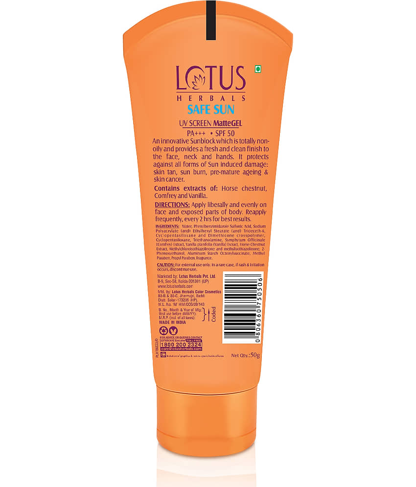 Lotus Herbals Safe Sun UV Screen Mattegel Spf-50 50g view 2