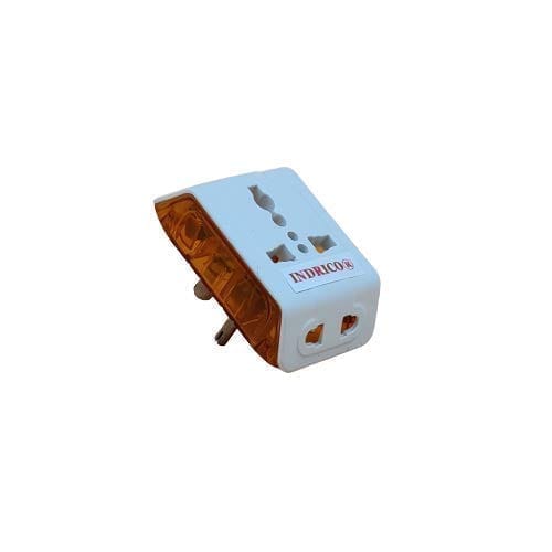 INDRICO 3 Pin Travel Universal Multi Plug International Adapter PVC White view 2