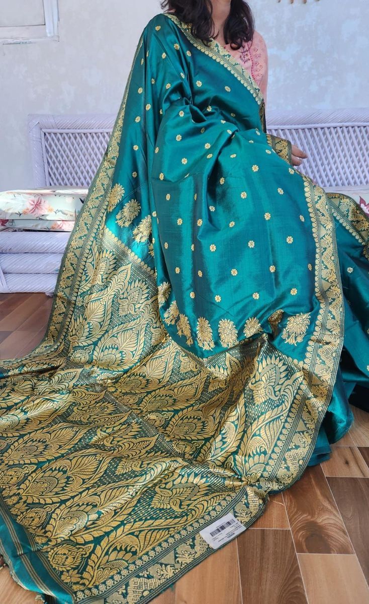 Mulberry Silk Saree/ Assam Paat Silk view 2