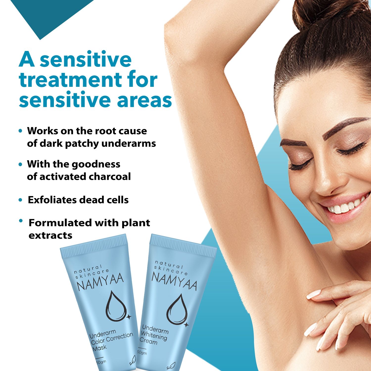Namyaa Dark Underarm Kit - Underarm Cream and Color Correction Mask, 100 gram - Pack of 2 view 2