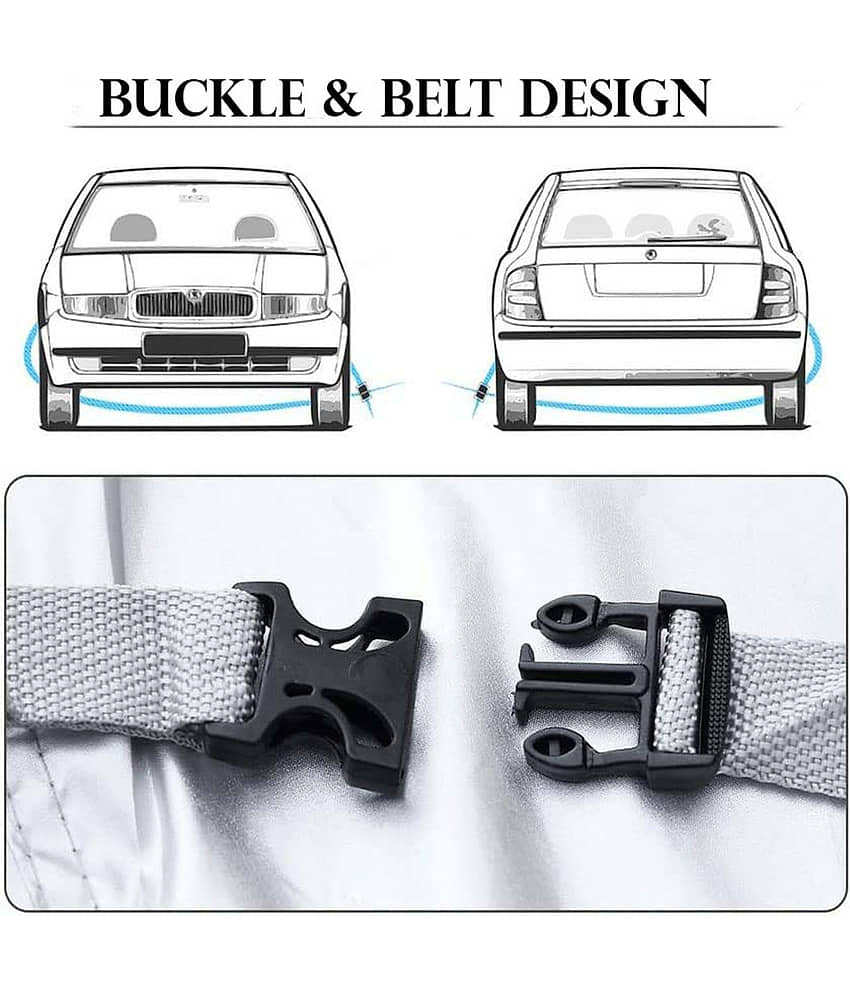 AutoRetail Car Body Cover for Maruti Suzuki 800 [1997-2000] Without Mirror Pocket ( Pack of 1 ) , Silver view 2