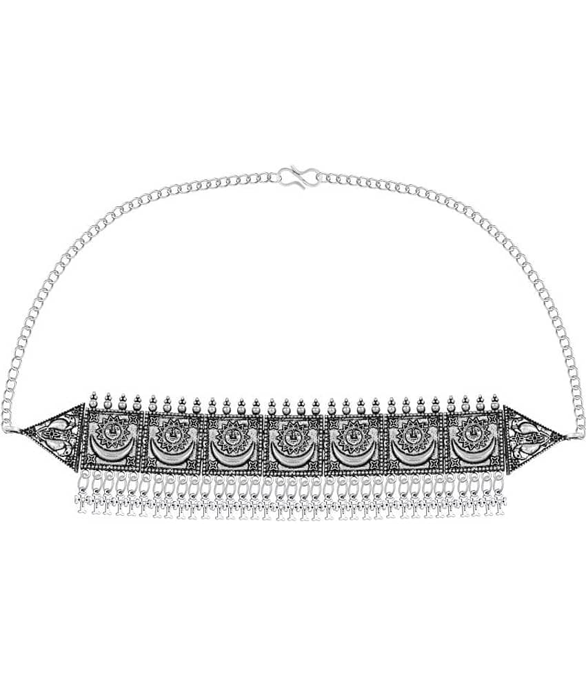 ShreejiHuf Alloy Silver Traditional Necklace Choker view 2