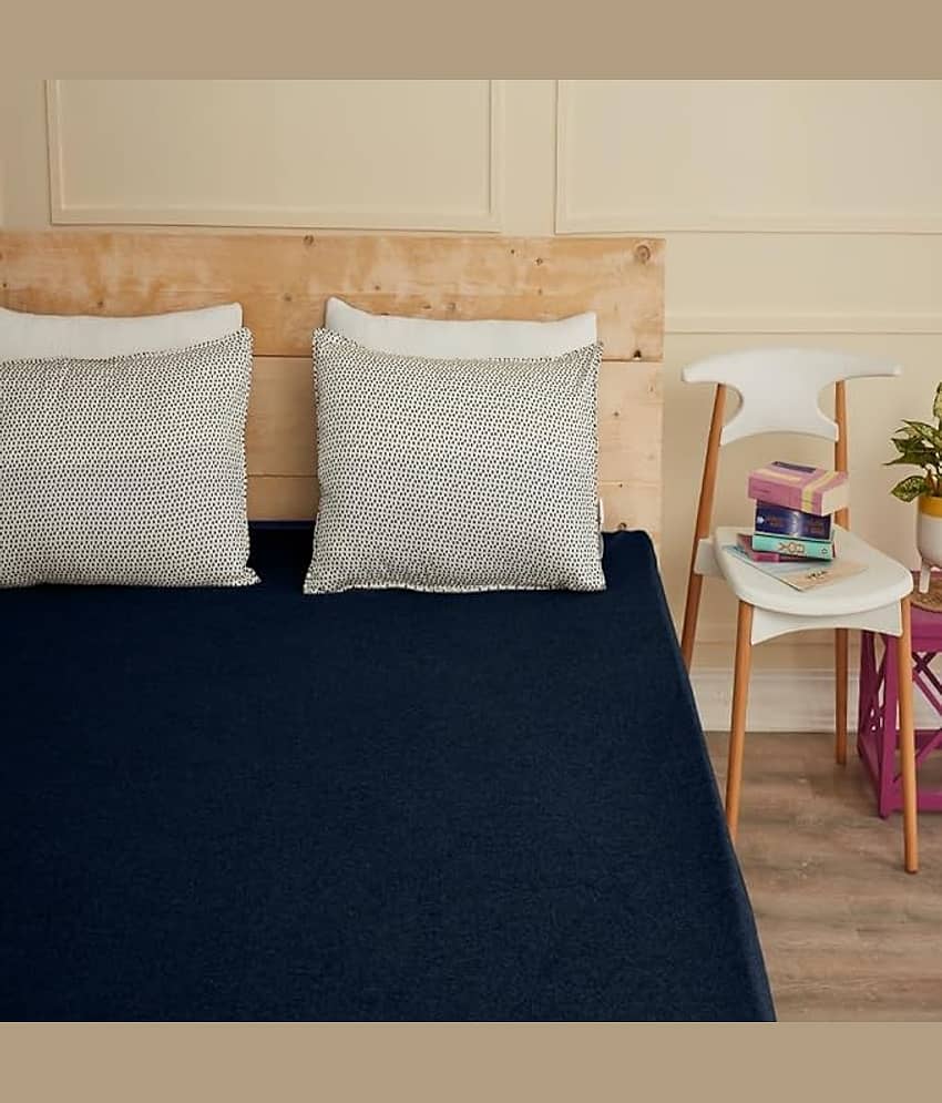 Luxurious homes - Cotton Water Proof Double Queen Size Mattress Protector - 198 cm (78") x 152 cm (60") - Blue view 2