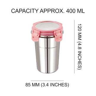 Mansi Stainless Steel Airtight Glass with lid view 2