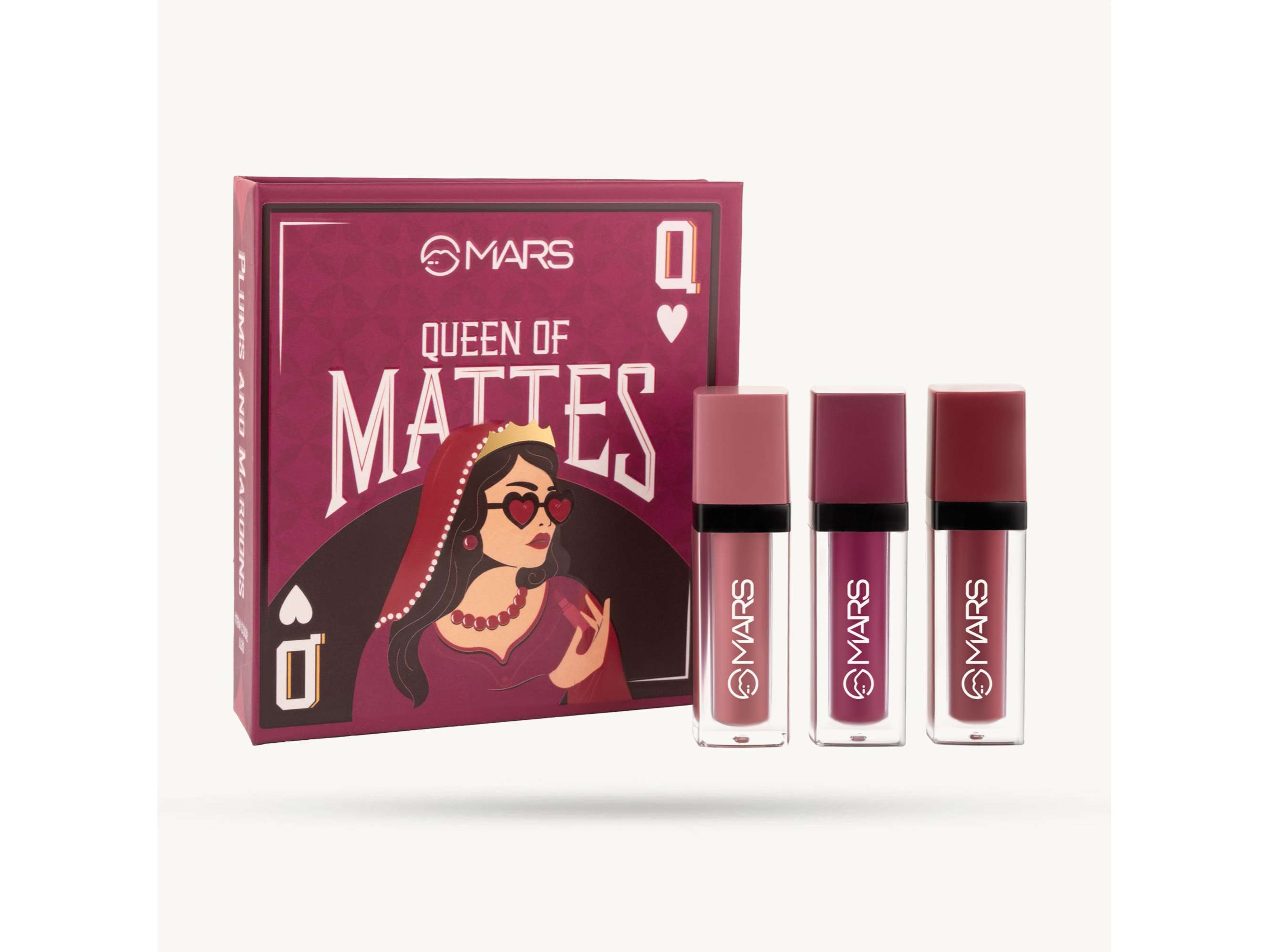 MARS Queen of Mattes Liquid Lipsticks Box Set of 3 - 13.5 ml - PLUMS & MAROONS