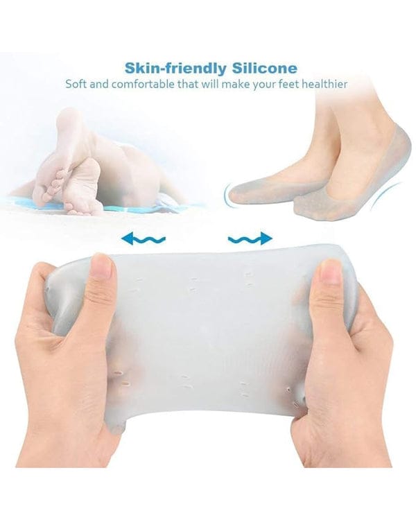 Unisex Silicone Gel Half Insoles for Heel Pain Relief, Plantar Fasciitis, Bone Spur, Bruised Heel, Heel Swelling and Dry Cracked Heels view 2