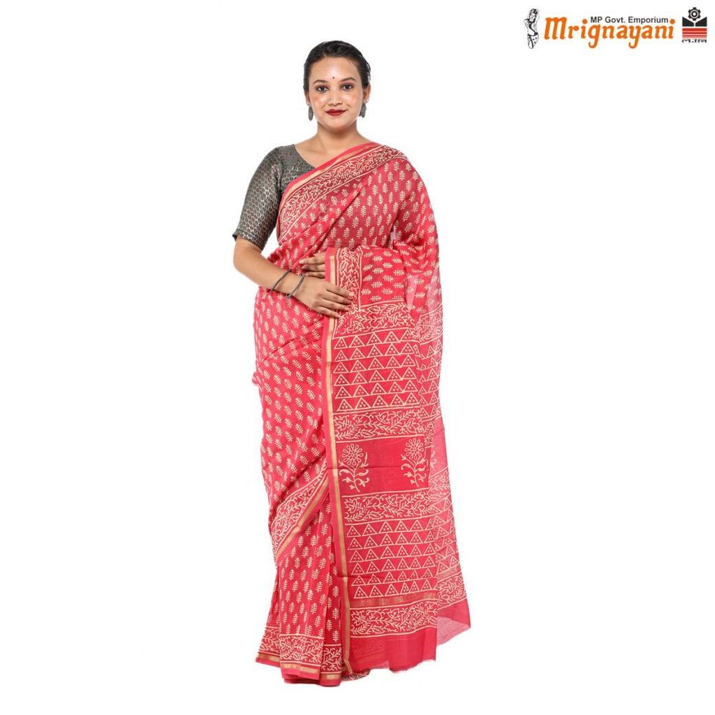 HANDLOOM CHANDERI SILK SAREE WITH BLOUSE (SKU - 1SCZ01250522, SAREE - 1281) view 2