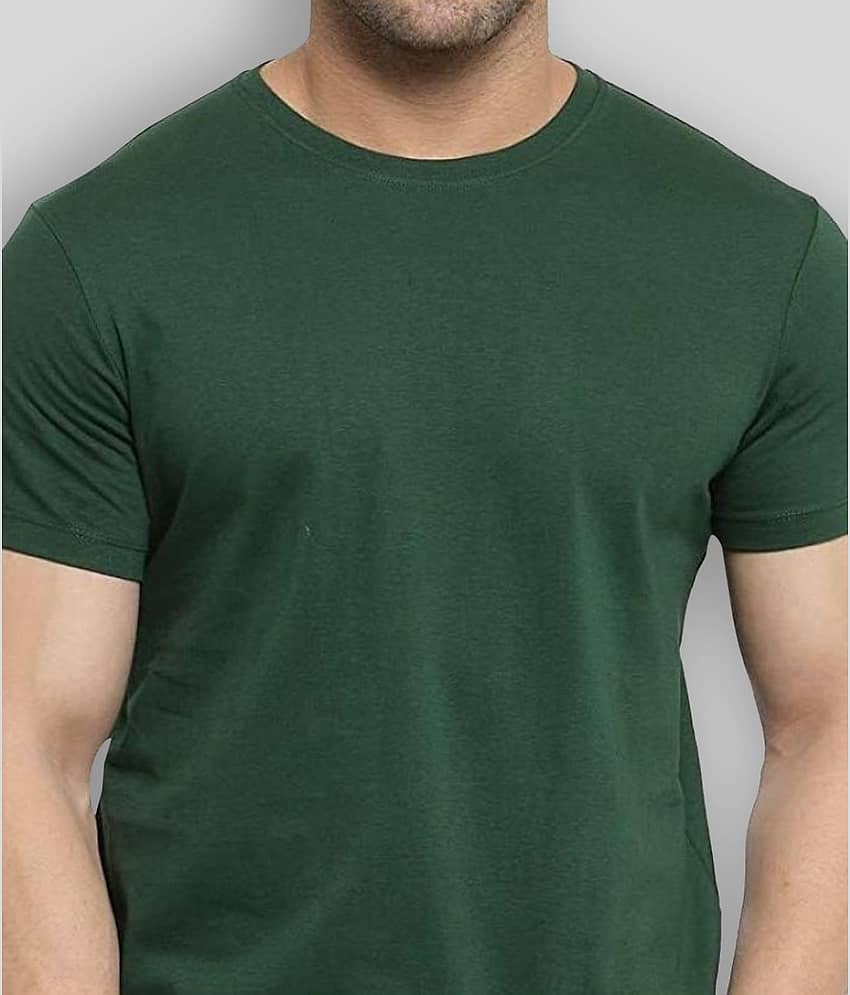 SKYRISE Pack of 1 Cotton Slim Fit Men's T-Shirt ( Green ) view 2