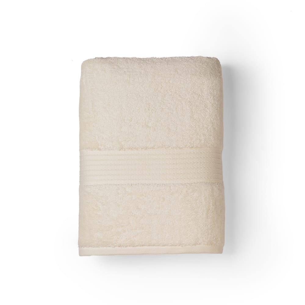 Feather & Spun Organic Cotton Bath Towel | Lavender Fragrance | GOTS Certified | Anti Microbial | Fade Resistant | Double Needle Stitch | 650 GSM | 76 cms x 137 cms view 2